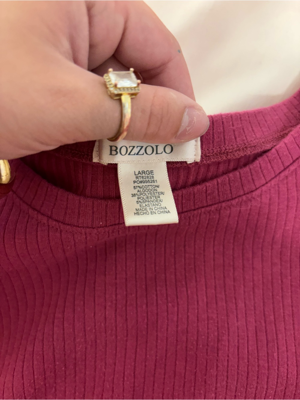 Bozzolo Ribbed Crop Top in Raspberry - Picture 3 of 3